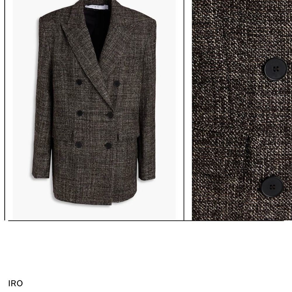 IRO double breasted 100% wool tweed pattern blazer 34 oversized - Picture 3 of 6